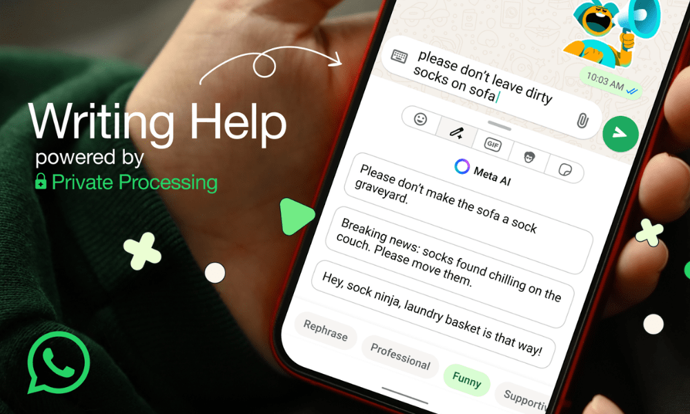 WhatsApp introduces Writing Help, an AI feature powered by Private Processing
